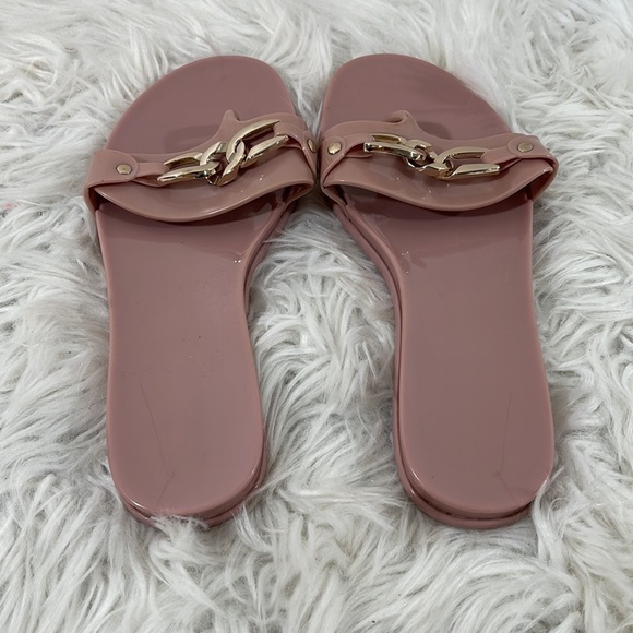 VINCE CAMUTO Evolet Jelly Thong Light Pink Open Toe Flip Flops Flats Size 9 - Picture 2 of 3